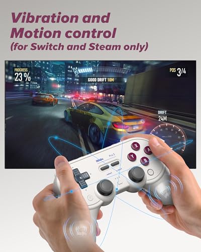 8Bitdo Pro 3 Bluetooth Controller with TMR Joysticks (G Classic) | Swappable ABXY Buttons, Pro Back Buttons, Hall Triggers, Charging Dock, for Switch/Switch 2, Windows, Apple, SteamOS, Android - color: G Classic, size: Pro 3