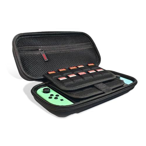 Kuprusar Switch Case, Carrying Case for Nintendo Switch Console, Classic Switch Oled Case Protective Hard Shell Portable Switch Travel ConsoleGame Bag for Accessories and Games, Black - color: Black