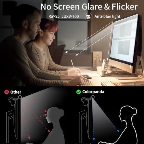 16.14" Monitor Light Bar,250LM USB LED Desk Lamp,Home Office Gaming | Eye-Care LED Screen Lamp,CRI 95,Touch Control USB Reading Desk Light for Flat & Curved Monitor - style: Touch Control