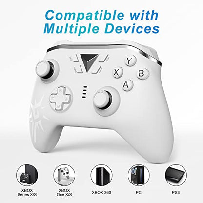 W&O Wireless Controller Compatible with Xbox ONE 2.4GHZ Gamepad Joystick Wireless Controller Compatible with Xbox Series X/S/One S/X/P3 Host/Windows 7/8/10 (White) - color: White