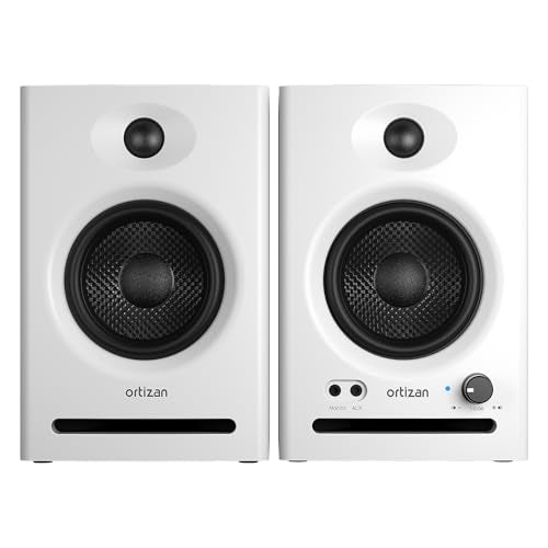 Ortizan C7 Dual-Mode 2.0 Studio Monitors, Active Monitor Speakers for Near Field Music Production, Bluetooth 5.3 Wireless Computer PC Monitor Gaming Bookshelf Speakers(Pair, White) - color: White
