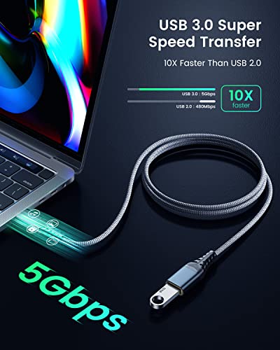 ANDTOBO USB Extension Cable 3.3ft, USB 3.0 Type A Male to Female Extender Cables High-Speed Data Transfer 5Gbps Compatible with Gamepad, Printer, Webcam, USB Keyboard, Flash Drive, Hard Drive - size: 3.3 ft