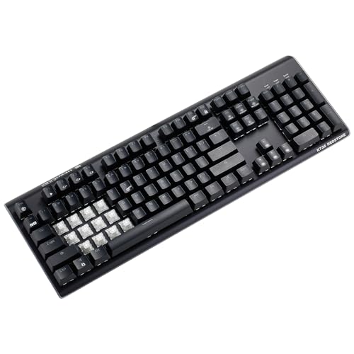 Hexgears GK735 Mechanical Gaming Keyboard Kailh Box White Switch 104 Keys ABS Keycaps Wired Gaming Keyboard with White LED Backlight, Ergonomic Design for Windows Laptop PC Mac (No Light Strip) - color: Black, size: Clicky