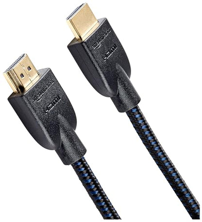 Amazon Basics Nylon-Braided HDMI 2.0 Cable, 6ft, 4K@60Hz, 18Gbps, 2160p, 48 bit, Ethernet, Compatible with TV/PS5/Xbox/Roku/Blu-ray, Black & Blue, 5-Pack - color: Black, size: 6 Feet (Pack of 5)