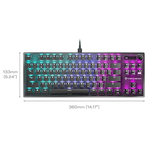 Turtle Beach Vulcan TKL Tenkeyless Mechanical RGB Gaming Keyboard | Titan Mechanical Switches, Customizable RGB Lighting, Anodized Aluminum Top Plate, Media Controls, USB-C Cable, Black - color: Black