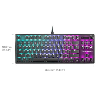 Turtle Beach Vulcan TKL Tenkeyless Mechanical RGB Gaming Keyboard | Titan Mechanical Switches, Customizable RGB Lighting, Anodized Aluminum Top Plate, Media Controls, USB-C Cable, Black - color: Black