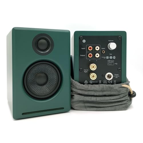 Audioengine A2+ Wireless Computer Speakers – Bluetooth Desktop Speakers | with 24-Bit DAC for PC, Mac, Gaming and Music - Green - color: Matte Green, style: Desktop
