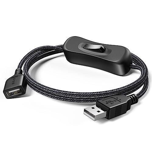 ANDTOBO USB Switch Extension Cable, (Upgraded Data + Power) USB Extension Cord with On/Off Power Switch Cable for LED Strips, iOS System, etc- 3.3 FT - size: 100 centimeters