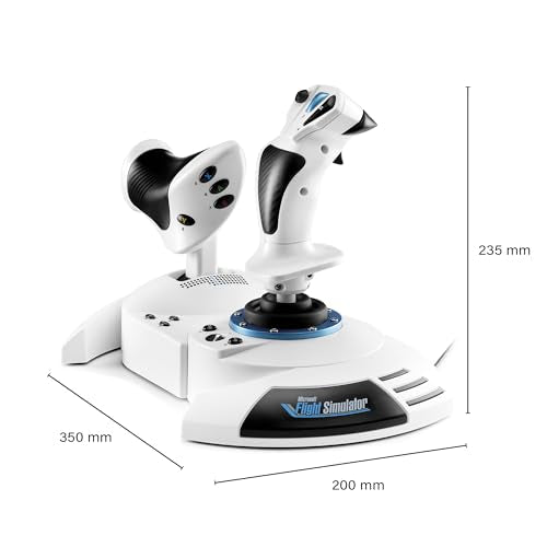 Thrustmaster T-Flight Hotas One MSFS 2024 Collector Edition - XBOX & PC | Detachable design, Officially licensed, 5 axes, 14 buttons, rapid trigger, hat switch, detachable throttle, dual rudder - style: MSFS White Edition Xbox Series X/S | PC