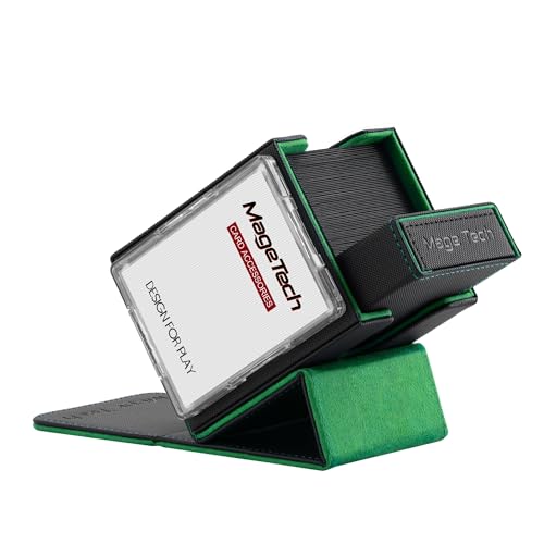 Mage Tech Adventurer [Champion] 60-Card Solution - Avatar Holder + Pocket Dice Box with Life Tracker - Rugged, Expandable - MTG Standard/LOR/PTCG - Black/Green - color: 2. Veil (Black/Green), style: 3. Champion[60-card solution]