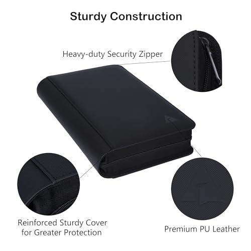 PSA Slab Binder, Holds 40 PSA-Sized Graded Card Slabs | Stores 40 PSA-sized slabs with 4-pocket top-loading pages and included sleeves for graded card protection.