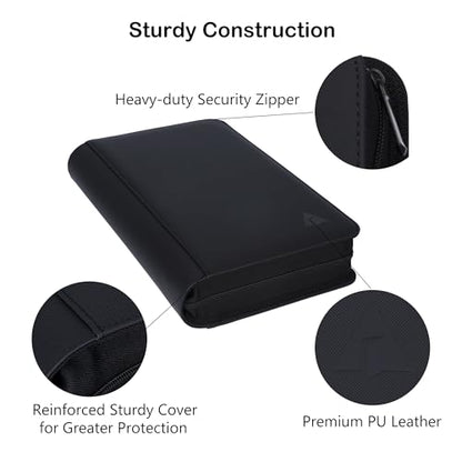 PSA Slab Binder, Holds 40 PSA-Sized Graded Card Slabs | Stores 40 PSA-sized slabs with 4-pocket top-loading pages and included sleeves for graded card protection.