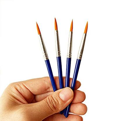60 Pcs Pointed Round Brushes Set, Small Brush for Classroom Starter/Kids/Students,Short Plastic Handle Nylon Hair Detail PaintBrushes for Art Class Painting/Acrylic Oil Watercolor
