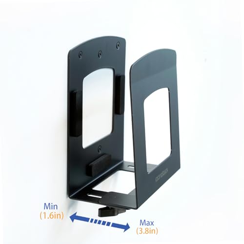 Adjustable Electronic Device Wall Mount|Universal Holder for Small Computers, Gaming Consoles（Xbox 360，Xbox One, PS4），Mini PC，Small Form Factor Desktop Tower, UPS .Fits 1.6" to 3.8" Width