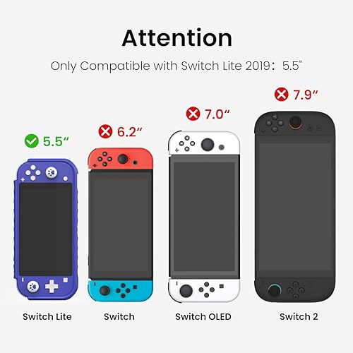 Protective Case for Switch Lite 2019, with Thumb Grip Caps | Only Fits Switch Lite 2019 (5.5"), Not for Switch 2 (2025 Release, 7.9"), No Screen Srotector Included, Blue - color: Blue