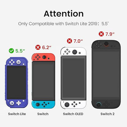 Protective Case for Switch Lite 2019, with Thumb Grip Caps | Only Fits Switch Lite 2019 (5.5"), Not for Switch 2 (2025 Release, 7.9"), No Screen Srotector Included, Blue - color: Blue