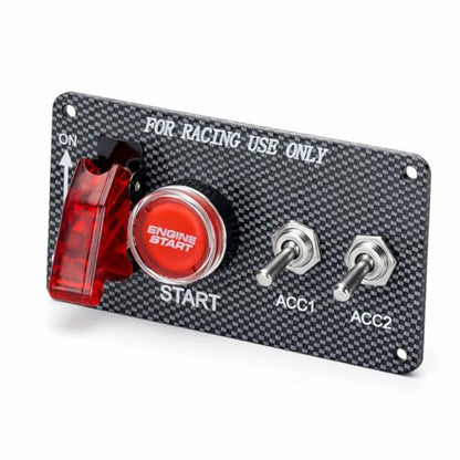MGI SpeedWare 12V Racing Ignition Switch Panel with Push Start – Toggle Panel Kit for Race Car, Truck, & Boat (4-Switch) - size: 4-Switch