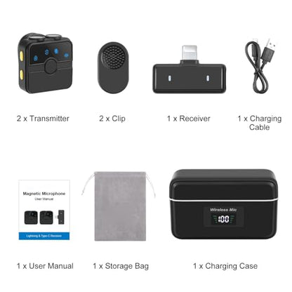 Yunseity Lavalier Microphone Wireless, 2.4G Wireless on Microphones with Noise Cancellation, Original Sound Mode for Gaming Live Streams, BT Connection (PU3156B 8 Pin) - style: PU3156B 8 Pin