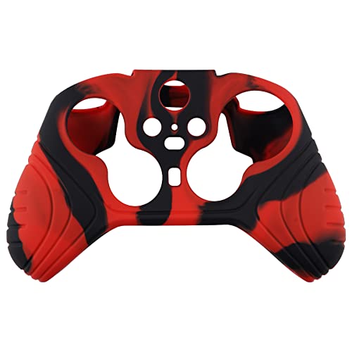 playvital Samurai Edition Anti Slip Silicone Case Cover for Xbox Elite Wireless Controller Series 2, Ergonomic Soft Rubber Skin Protector for Xbox Elite Series 2 with Thumb Grip Caps - Red & Black - color: Red & Black
