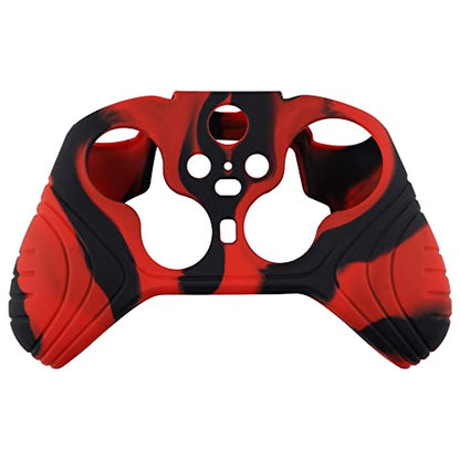 playvital Samurai Edition Anti Slip Silicone Case Cover for Xbox Elite Wireless Controller Series 2, Ergonomic Soft Rubber Skin Protector for Xbox Elite Series 2 with Thumb Grip Caps - Red & Black - color: Red & Black