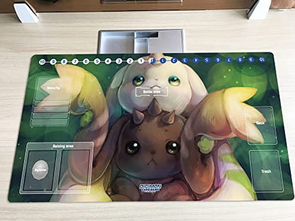 New DTCG Duel Playmat Digimon Board Terriermon Trading Card Game Mat Desk Pad + Free Bag (ZD002-225-SM)