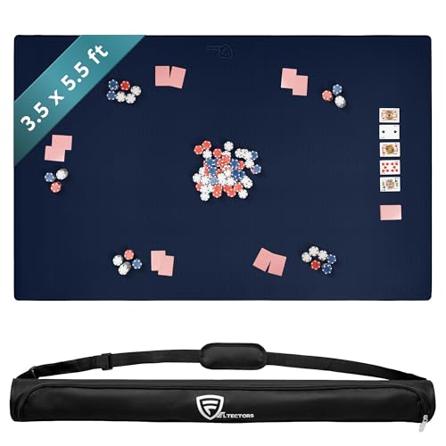 5mm Board Game Mat 42 x 66 in, Mahjong Mat for Table with Carrying Bag, Neoprene Playmat, Table Cover for Board Games, Tile, Poker, RPG and Dominoes (Blue, 42 x 66 Inches) - color: Blue, size: 42 x 66 Inches