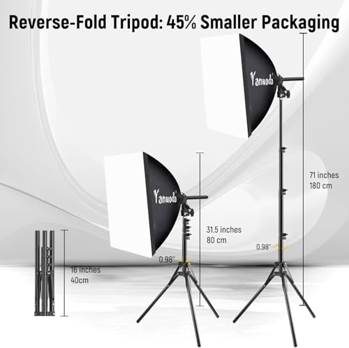 16x16'' Softbox Lighting Kit 2 Pack with 95W LED Bulbs, Remote Control, CRI97 Studio Lights for Photography Video Recording YouTube TikTok Zoom Streaming - size: 2-Pack