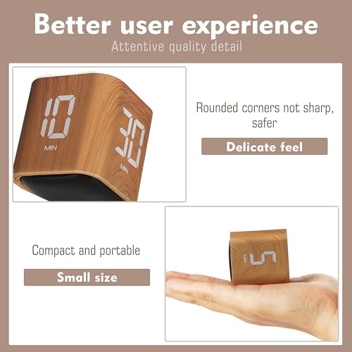 VEWINGL Cube Productivity Timer, 5/10/30/60 Min Presets + Custom Countdown, Silent/Vibrate/Sound Alarm, Pause & Resume, Desk Timer for Work, Study, Tasks, Kitchen - color: Ripple