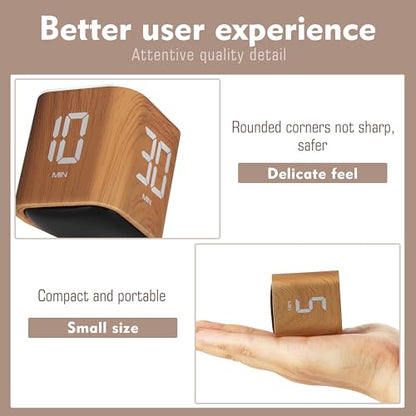 VEWINGL Cube Productivity Timer, 5/10/30/60 Min Presets + Custom Countdown, Silent/Vibrate/Sound Alarm, Pause & Resume, Desk Timer for Work, Study, Tasks, Kitchen - color: Ripple