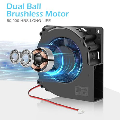 Wathai IP67 12V DC 120mm Waterproof Centrifugal Blower Fan Brushless 2Pin | Dual Ball Brushless Motor 5inch 2Pin High Airflow for DIY Inflatable or Exhaust Cooling - size: 120x32mm