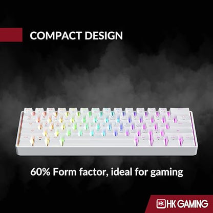 HK GAMING GK61HE 60% | Magnetic Mechanical Gaming Keyboard | Rapid Trigger 0.1mm Step | 61 Keys Multi Color RGB | 1kHz Polling Rate | PC/Mac Gamer | US Layout (White) - color: White