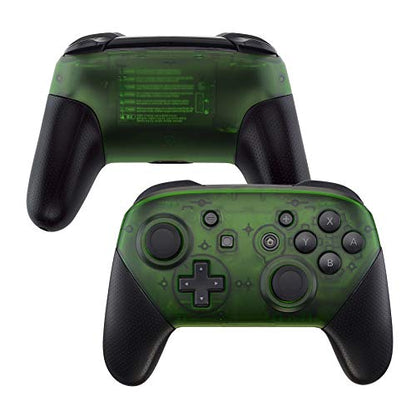 eXtremeRate Transparent Clear Green Faceplate and Backplate for Nintendo Switch Pro Controller, DIY Replacement Shell Housing Case for Nintendo Switch Pro - Controller NOT Included - color: Clear Green