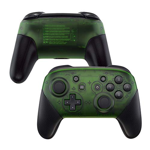 eXtremeRate Transparent Clear Green Faceplate and Backplate for Nintendo Switch Pro Controller, DIY Replacement Shell Housing Case for Nintendo Switch Pro - Controller NOT Included - color: Clear Green