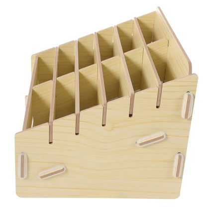 VALICLUD Multi-grid Wooden Gaming Cards Holder Storage Box with Compartments Compact Decks Organizer for Trading and Playing Cards Portable Case and Players