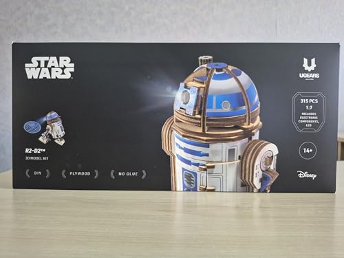 UGEARS Star Wars™ R2-D2™ 3D Wooden Puzzles for Adults - Wooden Model Kits for Adults, 3D Building Puzzle Set Adult Hobby Model Galaxy Puzzle Display Brain Puzzle Craft Kit Hobby Gift for Men and Women