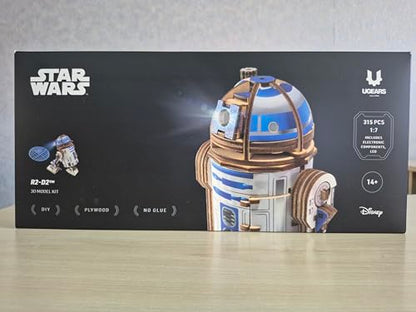 UGEARS Star Wars™ R2-D2™ 3D Wooden Puzzles for Adults - Wooden Model Kits for Adults, 3D Building Puzzle Set Adult Hobby Model Galaxy Puzzle Display Brain Puzzle Craft Kit Hobby Gift for Men and Women