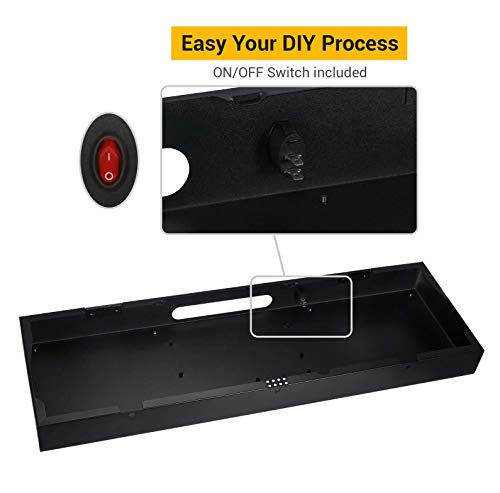 ARCADORA DIY Arcade Console Case Acrylic Panel Video Game Machine Box Replacement Case, Supports 8 Buttons, Home Cabinet 2 Players DIY Joystick Accessories Kit Empty Box