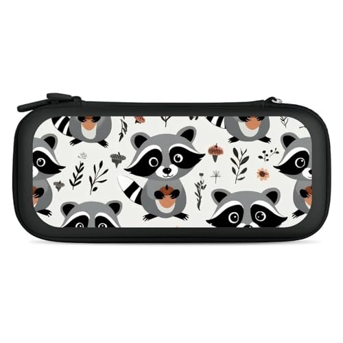Game Carrying Bag Compatible with Nintendo Switch, Cute Raccoon Portable Game Pouch with 15 Games Cartridges Protective Hard Shell Case - color: Color(91)
