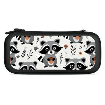Game Carrying Bag Compatible with Nintendo Switch, Cute Raccoon Portable Game Pouch with 15 Games Cartridges Protective Hard Shell Case - color: Color(91)