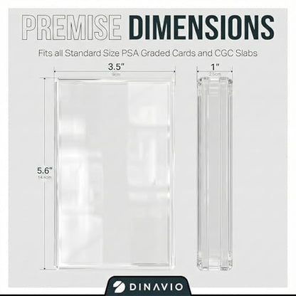 PSA Graded Card Display Acrylic Case for Standard PSA and CGC Slabs - Slab Case - PSA Card Case - Graded Card Display Case - Updated Dimensions - Stand Included (Clear Border) - color: Clear Border