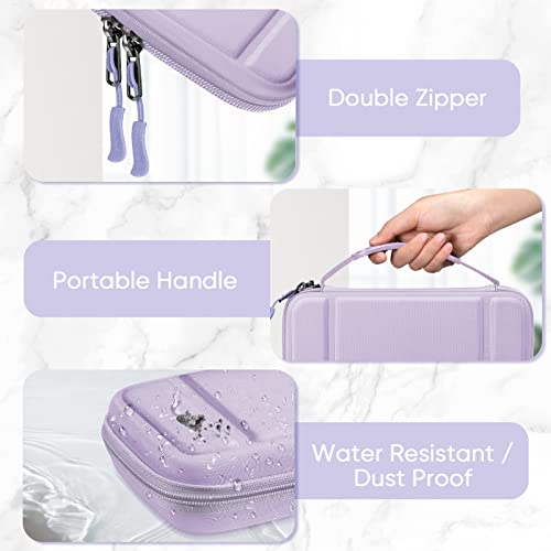 FINTIE Carrying Case for Nintendo Switch OLED Model 2021/Switch 2017, [Shockproof] Hard Shell Protective Cover Travel Bag with 10 Game Card Slots & Inner Pocket - color: Lilac Purple