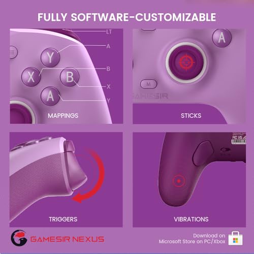 GameSir G7 SE Wired Controller for Xbox Series X|S, Xbox One & Windows 10/11, Plug and Play Gaming Gamepad with Hall Effect Joysticks/Hall Trigger, 3.5mm Audio Jack (Purple) - color: Purple