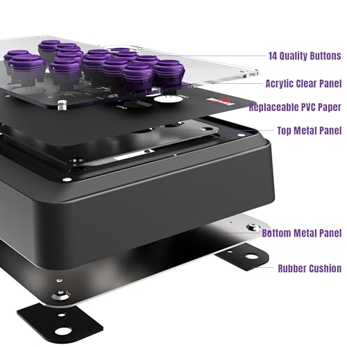 MAYFLASH F500 FLAT Fight Stick All Button Arcade Controller for PS4, PC, Xbox Series S/X, Xbox One, Switch/Switch 2, Steam Deck, macOS, Android, Raspberry Pi, NEOGEO mini and more