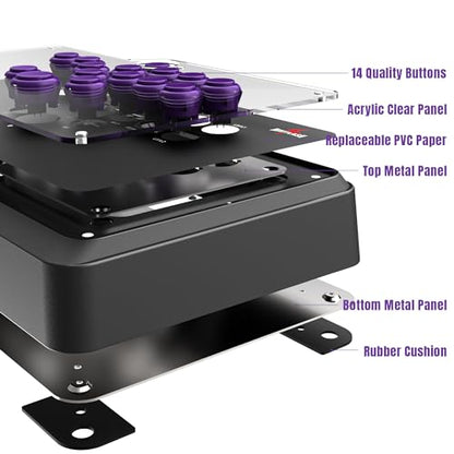 MAYFLASH F500 FLAT Fight Stick All Button Arcade Controller for PS4, PC, Xbox Series S/X, Xbox One, Switch/Switch 2, Steam Deck, macOS, Android, Raspberry Pi, NEOGEO mini and more