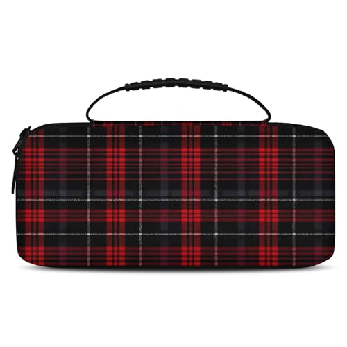 Adornori Red Black Buffalo Check Carry Case Compatible with Nintendo Switch 2, with 20 Games Cartridges, Portable Travel Carrying Case Pouch for Accessories & Game Cards - color: Multicolor 5