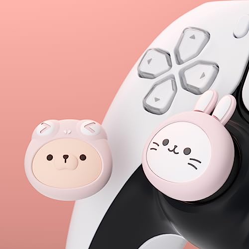 PlayVital Thumb Grip Caps for Xbox Series S/X, Xbox One, Elite Series 2 Controller, Cute Joystick Caps for ps5/EDGE/ps4, Thumbstick Cover for Switch 2 Pro/Switch Pro - Cosplaying Kitten & Puppy - color: Cosplaying Kitten & Puppy