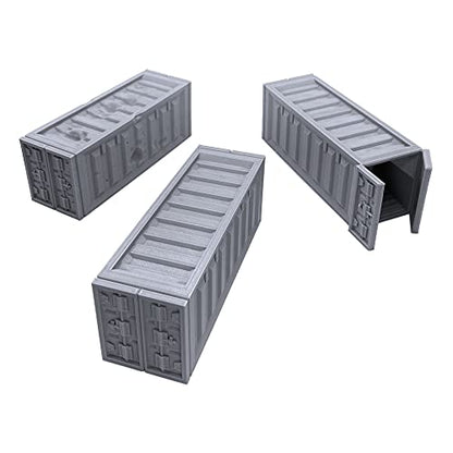 EnderToys Cargo Containers, 3D Printed Tabletop RPG Scenery and Wargame Terrain for 28mm Miniatures