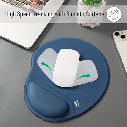 Mr. Pen- Ergonomic Mouse Pad with Wrist Rest | Breathable Fabric with Memory Foam Cushion, Non-Slip Rubber Base, Gel Mouse Pad with Wrist Support - color: Navy Blue