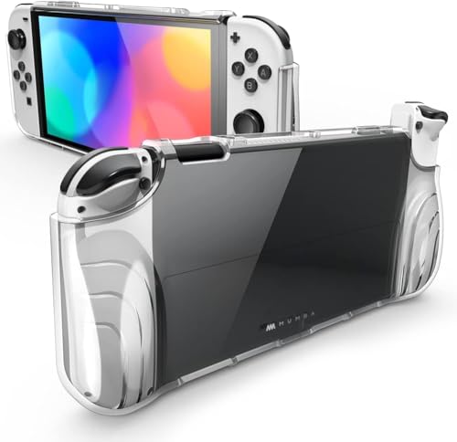 Mumba Case for Nintendo Switch OLED 2021, [Thunderbolt Series] Protective Clear Cover with TPU Grip Compatible with Nintendo New Switch OLED 7 Inch Console and Joy-Con Controller (Clear) - color: Clear