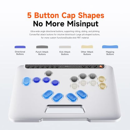 BIGBIG WON Fight Master Leverless Controller for Switch 2/Switch/PC/iOS/Android, All-Button Hitbox Arcade Stick with Bluetooth/2.4G/Wired, Hot-Swappable Fast-Trigger Mechanical Switches, RGB Fight Stick